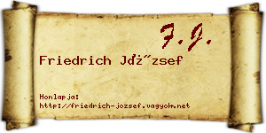 Friedrich József névjegykártya